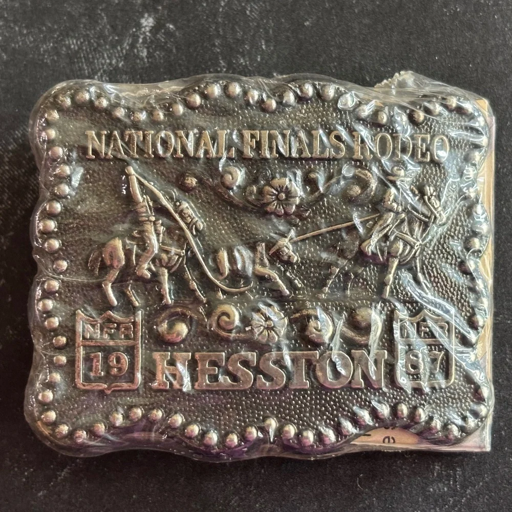 Hesston 1987 Bronze Youth National Finals Rodeo Commemorative Series Belt Buckle